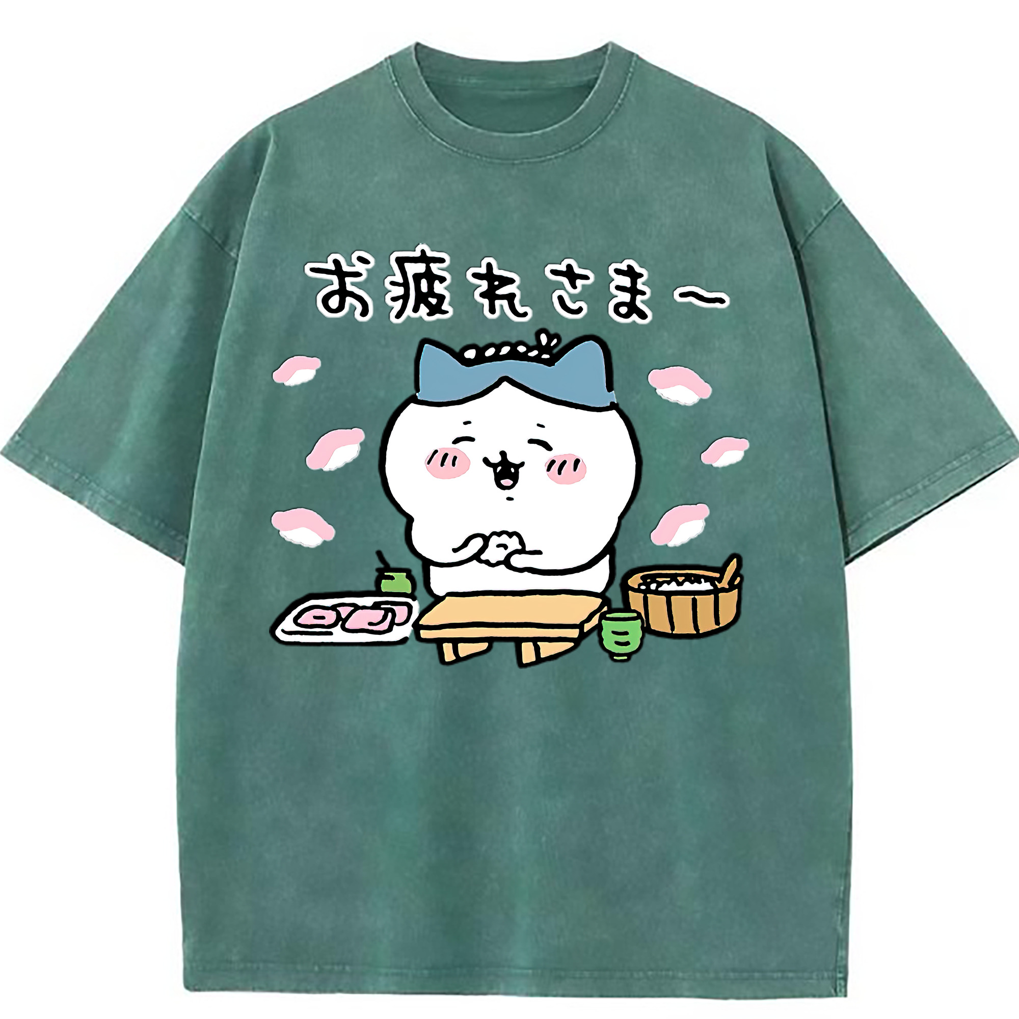 （画像用） ちいかわ ハチワレ Chii-kawa hachiware 綿100% ヴィンテージ風 半袖Tシャツ（フロントプリント）